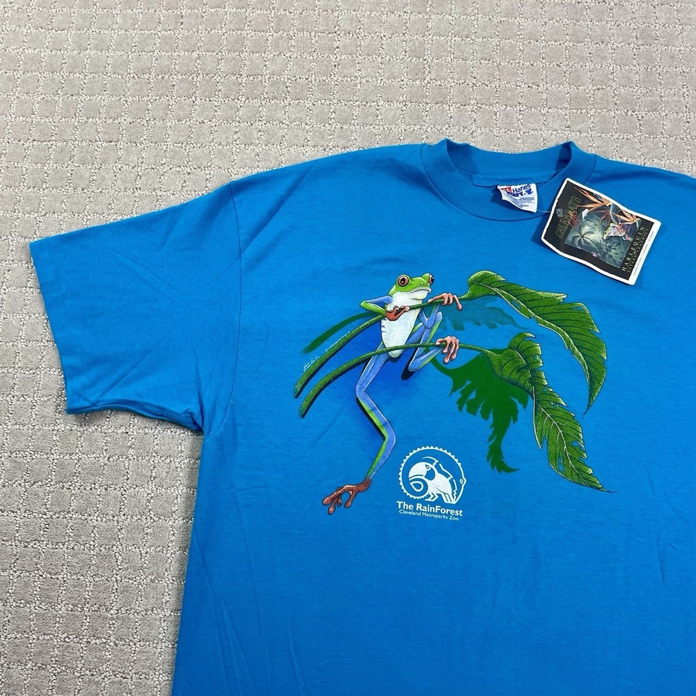 Vintage 1991 Harlequin Tree Frog Rainforest Size XL Animal Nature DSNWT‎ Tshirt